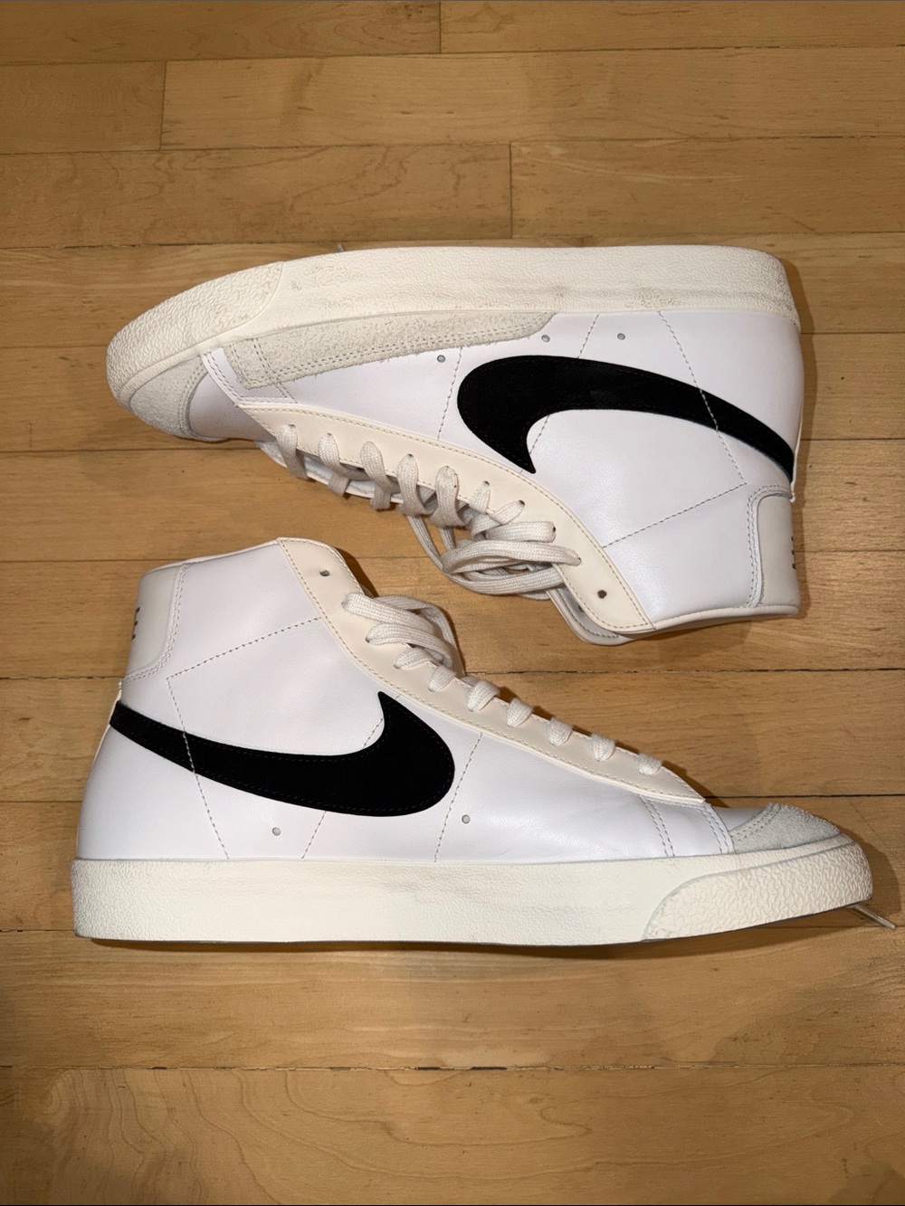 Nike Men’s White & Black High-Top Sneakers - Classic Swoosh